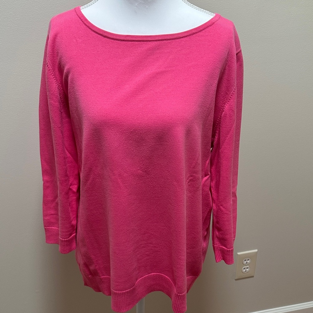 Lands' End Women's Bright Pink knit top